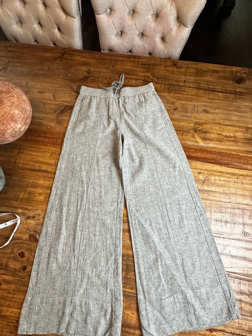 Rachel Zoe Light Heather Gray Wide-Leg Knit Pants